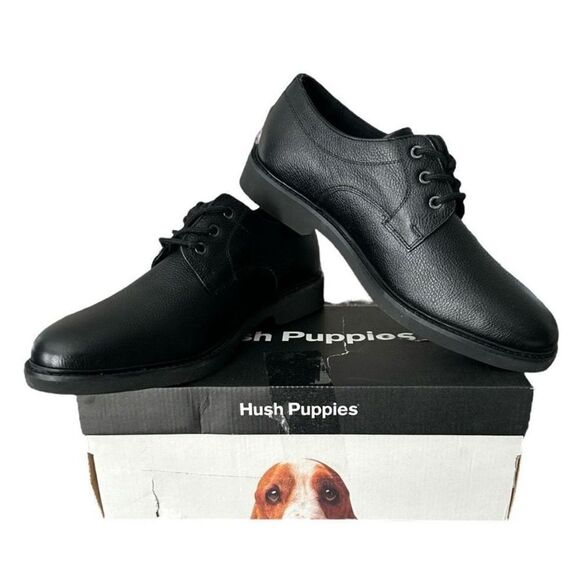 Hush Puppies Detroit PT Oxford Black Leather Men’s Size 11 HM 02153-007 - Picture 1 of 9